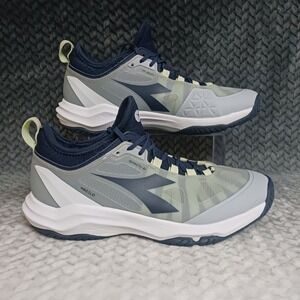 Diadora Speed Blushield Fly 4 Plus Men's All Ground Tennis Grey Sneakers Sz 9.5
